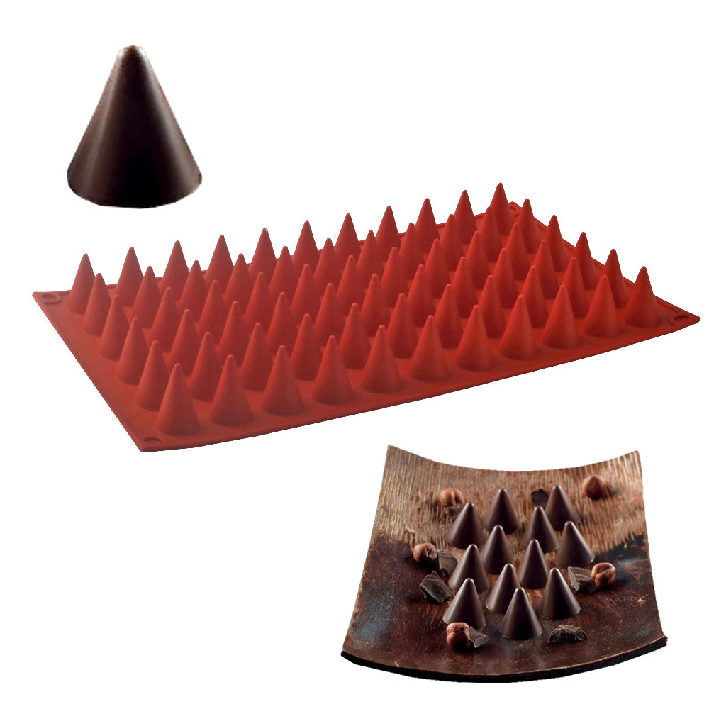 Silicone Cake Mold - 66 เซลล์กรวยช็อกโกแลตเบเกอรี่แม่พิมพ์ซิลิโคนเกรดอาหารช็อกโกแลตแม่พิมพ์เด็ก Candy Bakeware เค้กตกแต่งครัว Bakeware