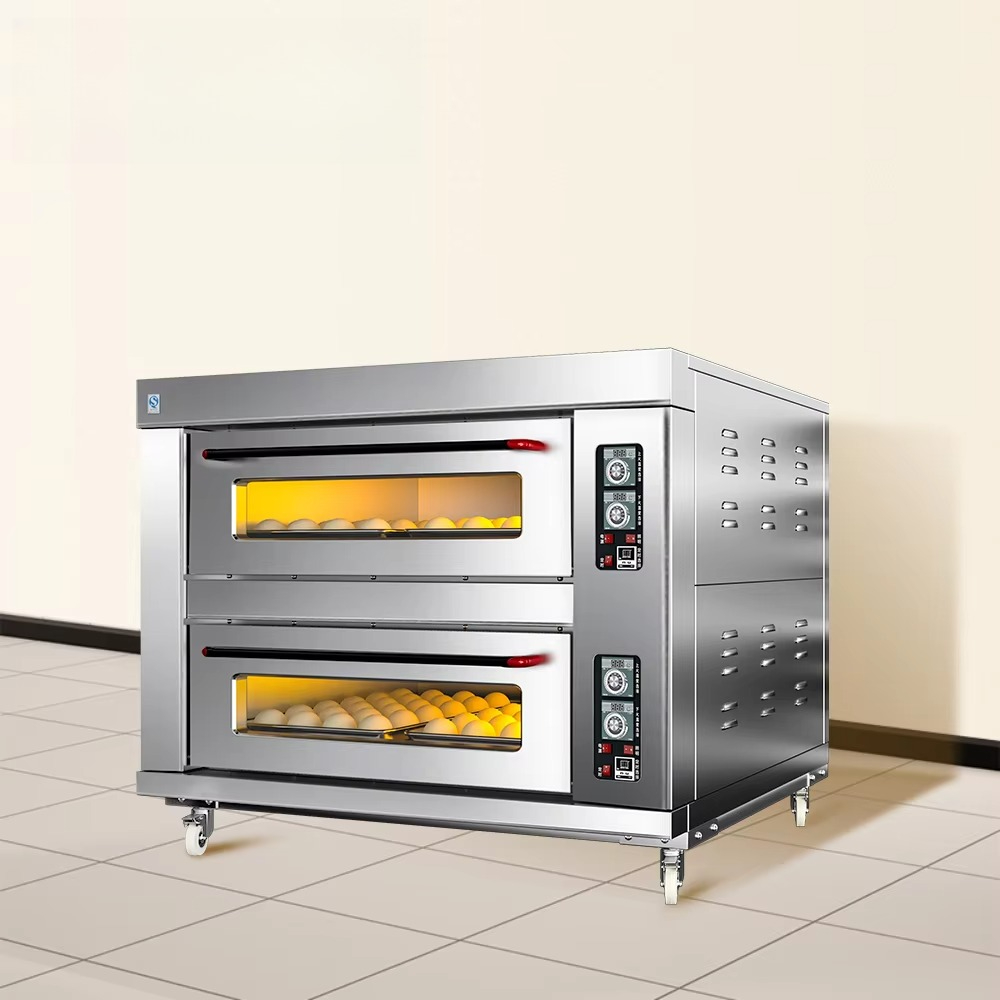 Commercial Kitchen Baking Equipment - เครื่องอบขนมอุตสาหกรรม 2 ชั้น 4 ถาด เตาอบเชิงพาณิชย์