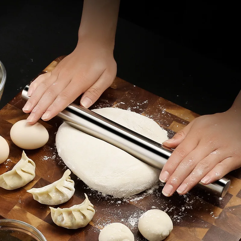 Kitchen Roller Baking - 304 สแตนเลสสตีลในครัวเรือน Rolling Pin Non-stick Roller