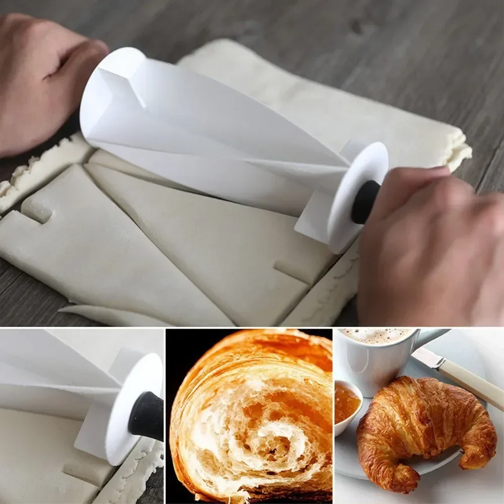 Kitchen Roller Baking - 1 PC Croissant เครื่องตัดแป้งพลาสติก Quick Easy