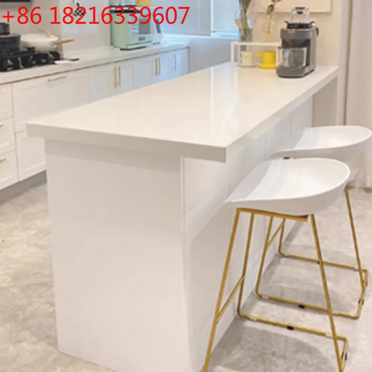 Kitchen Island Baking Table - โต๊ะครัวแบบเกาะกลางสไตล์หรูหราพร้อมตู้เก็บของ โต๊ะทำอาหาร โต๊ะอบขนมแบบเปิดโล่ง
