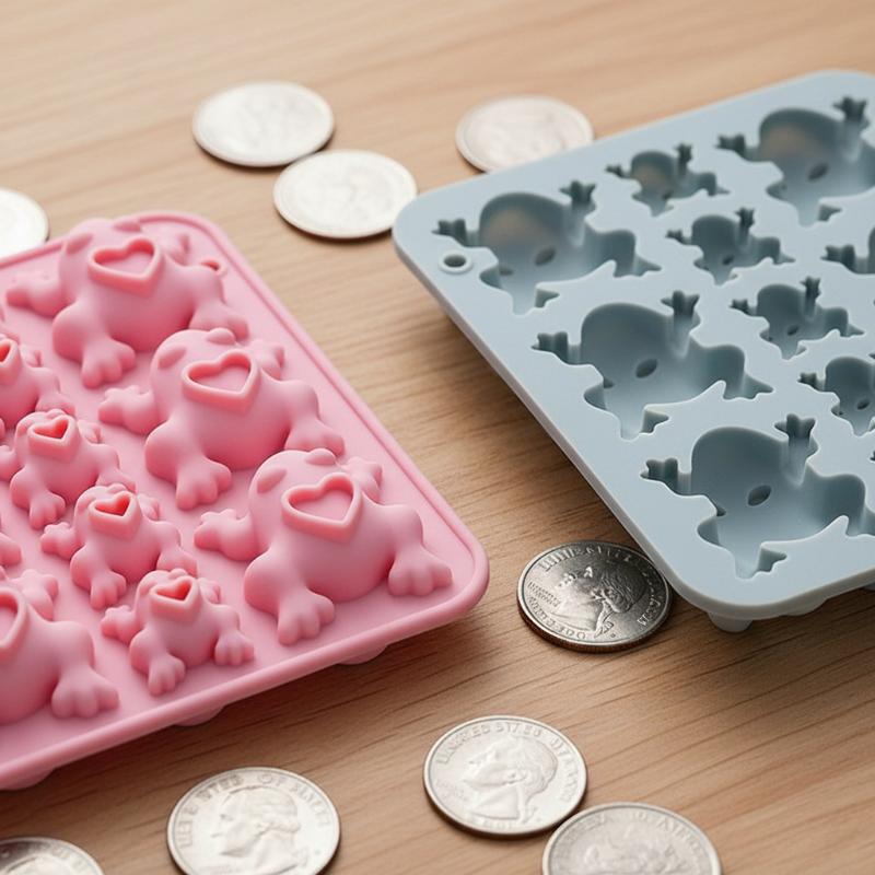 Silicone Cake Mold - แม่พิมพ์ซิลิโคนรูปกบ, แม่พิมพ์ช็อกโกแลตรูปกบสำหรับวันเกิด, งานปาร์ตี้, ตกแต่งเค้ก, อุปกรณ์อบขนมในเทศกาลอีฎอิฎ และถาดน้ำแข็ง