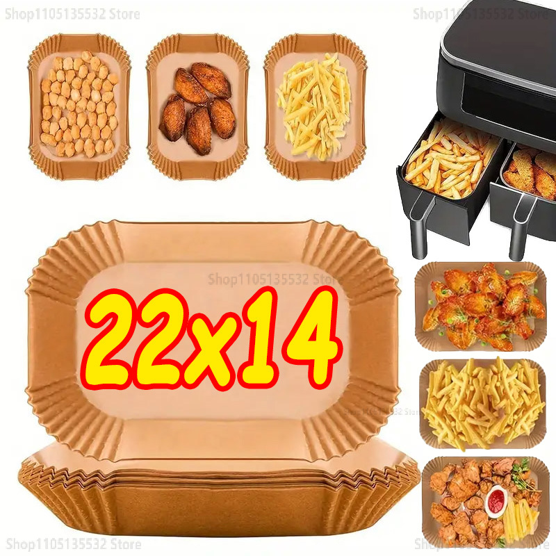 Kitchen Baking Sheets - กระดาษรองอบสำหรับหม้อทอดไร้น้ำมันแบบใช้แล้วทิ้ง ไม่ติดกระทะ สำหรับทำอาหารในครัว รองอบในหม้อทอดไร้น้ำมัน กันน้ำมัน ใช้กับไมโครเวฟ