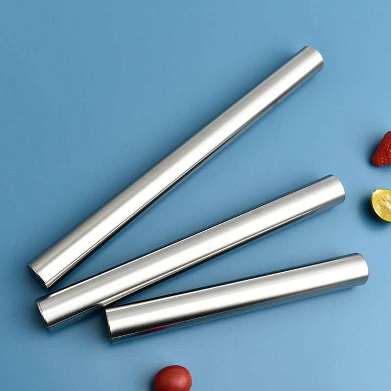 Kitchen Roller Baking - สแตนเลสสตีล Rolling Pin เบเกอรี่ขนมปัง Pastry Roller