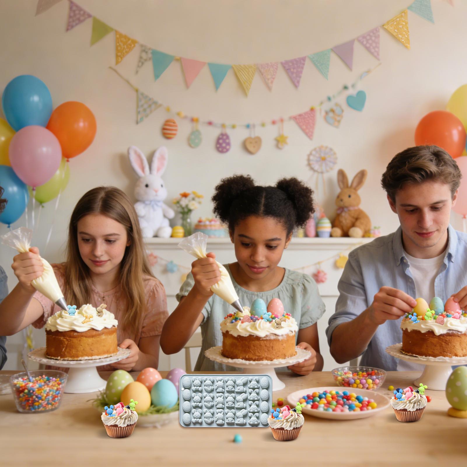 Silicone Cake Mold - แม่พิมพ์ซิลิโคนสำหรับเทศกาลอีสเตอร์ แบบไม่ติดกระทะ เกรดสำหรับอาหาร ใช้ทำขนม คุกกี้ มัฟฟิน