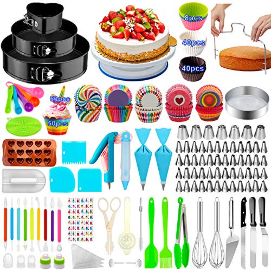 Springform Pan Set - อุปกรณ์ตกแต่งเค้ก, ชุดอุปกรณ์ตกแต่งเค้ก 493 ชิ้น 3 แพ็ค