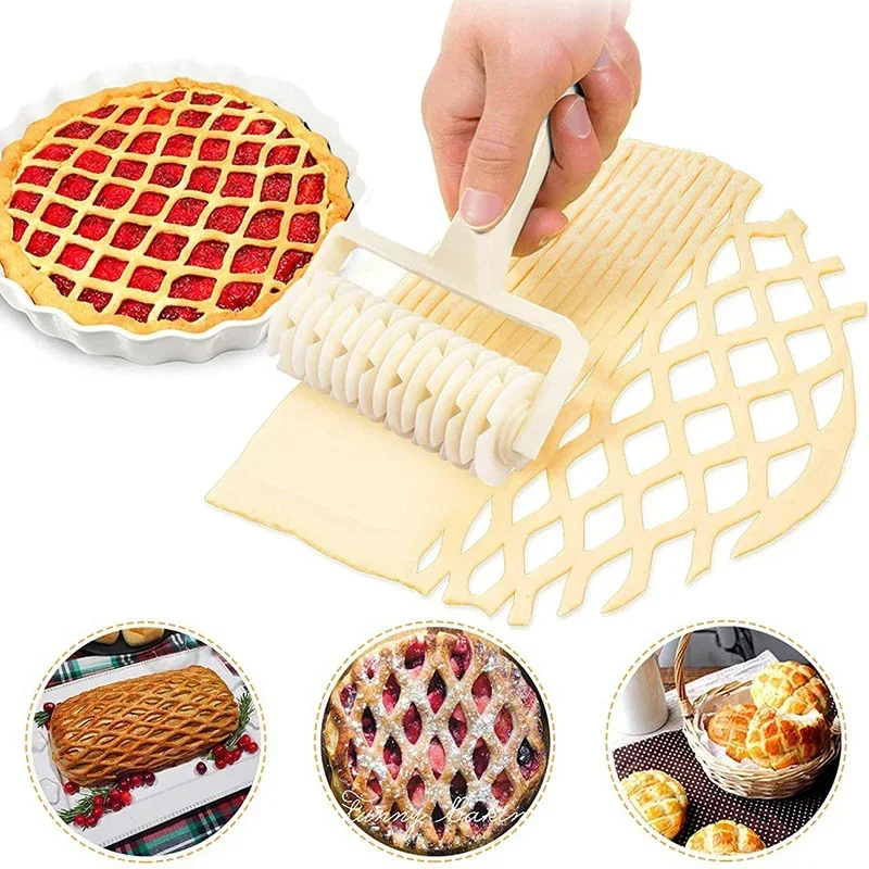 Kitchen Roller Baking - เครื่องตัดลูกกลิ้งพิซซ่า Creative พิซซ่า Pastry Lattice Roller