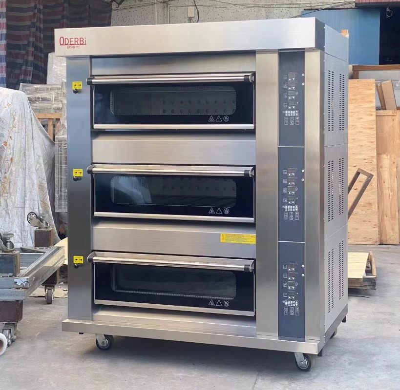 Commercial Kitchen Baking Equipment - เตาอบแก๊สแบบกำหนดเอง 3 ชั้น 6 ถาด สำหรับอบพิซซ่า