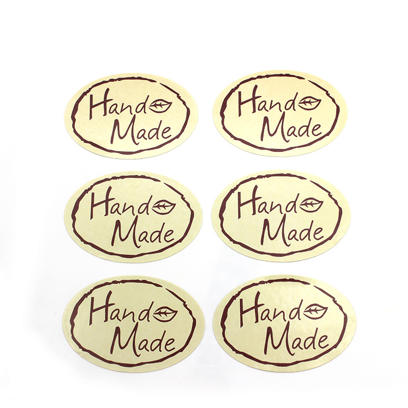 Kitchen.Baking Labels - สติกเกอร์ซีลรูปไข่ทำมือ 100 ชิ้น สำหรับตกแต่งบรรจุภัณฑ์เบเกอรี่ ป้ายกระดาษ ป้ายติดสินค้า