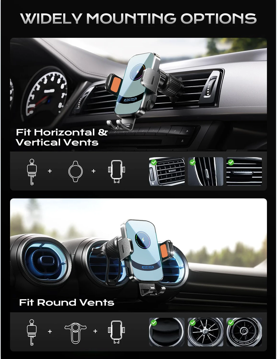 UYUXIO Wireless Car Charger Su - Cooling Rack Wire บทวิจารณ์และราคา