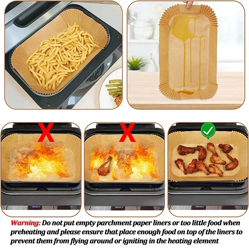 Disposable Air Fryer กระดาษ No - Kitchen Baking Sheets บทวิจารณ์และราคา