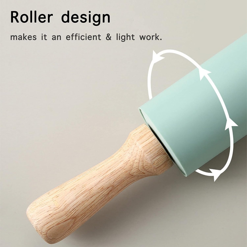 ไม้คลึงแป้งซิลิโคนแบบไม่ติด ด้ - Kitchen Roller Baking บทวิจารณ์และราคา