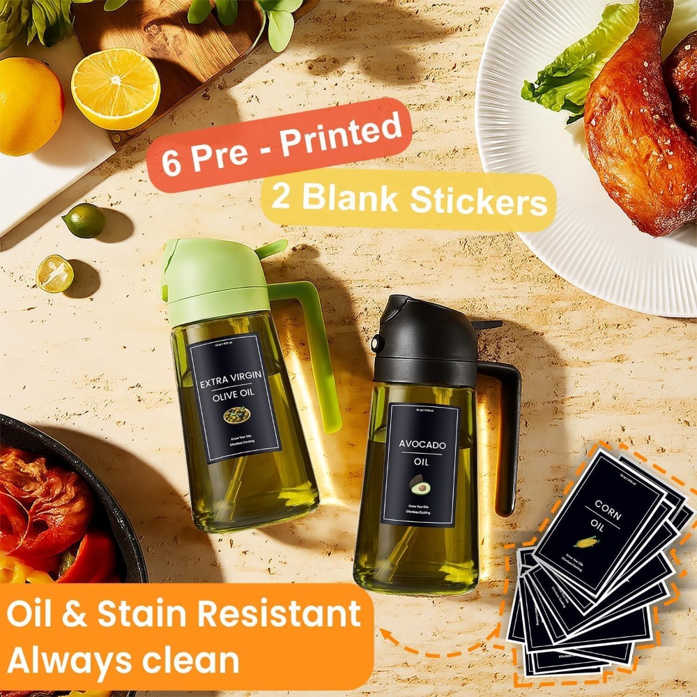 ขวดจ่ายน้ำมันมะกอกแบบกันแสง 16 - Kitchen.Baking Labels บทวิจารณ์และราคา