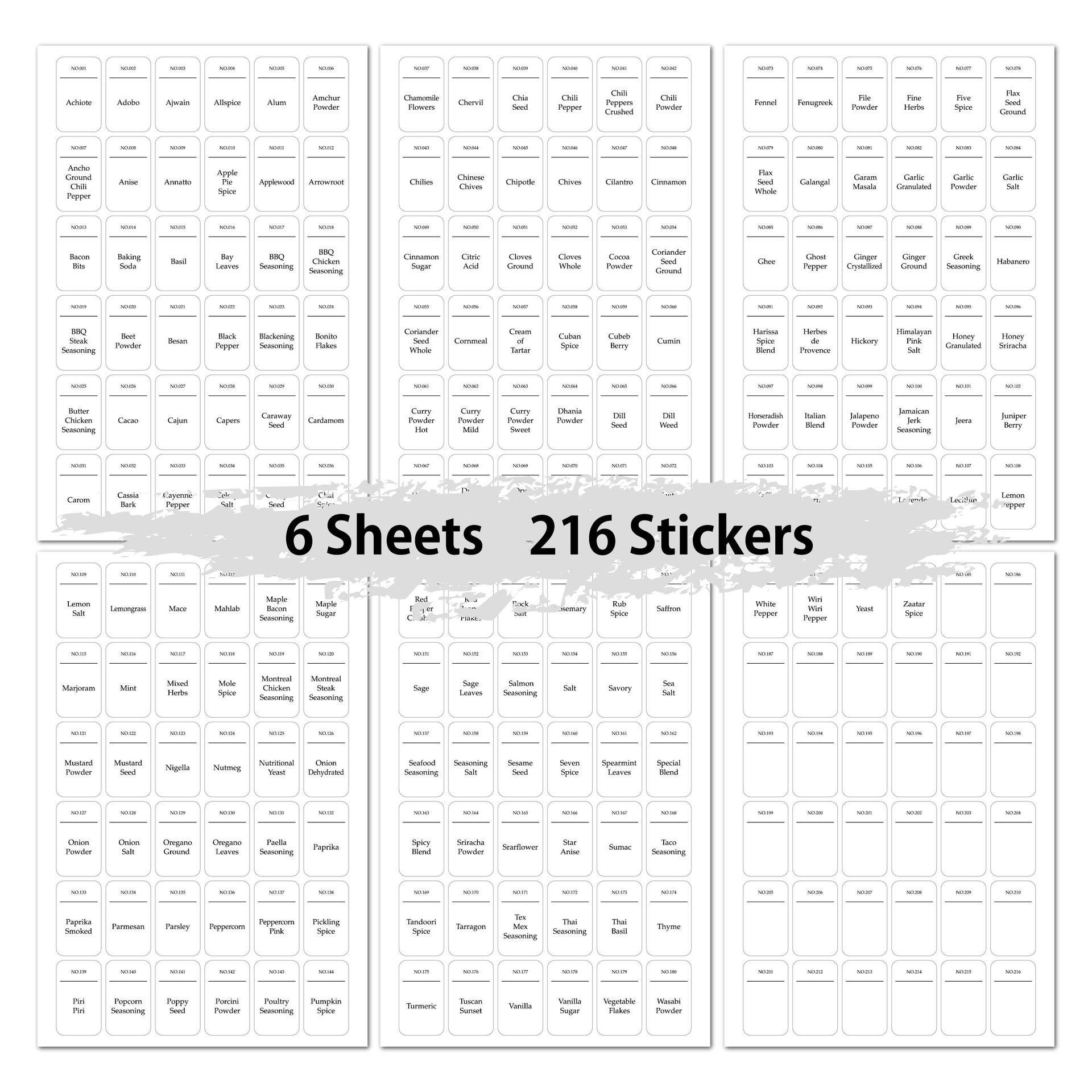 สติกเกอร์ติดขวดเครื่องปรุงรสใน - Kitchen.Baking Labels บทวิจารณ์และราคา