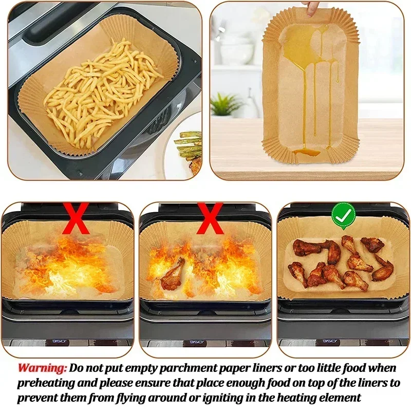 กระดาษรองอบสำหรับหม้อทอดไร้น้ำ - Kitchen Baking Sheets บทวิจารณ์และราคา