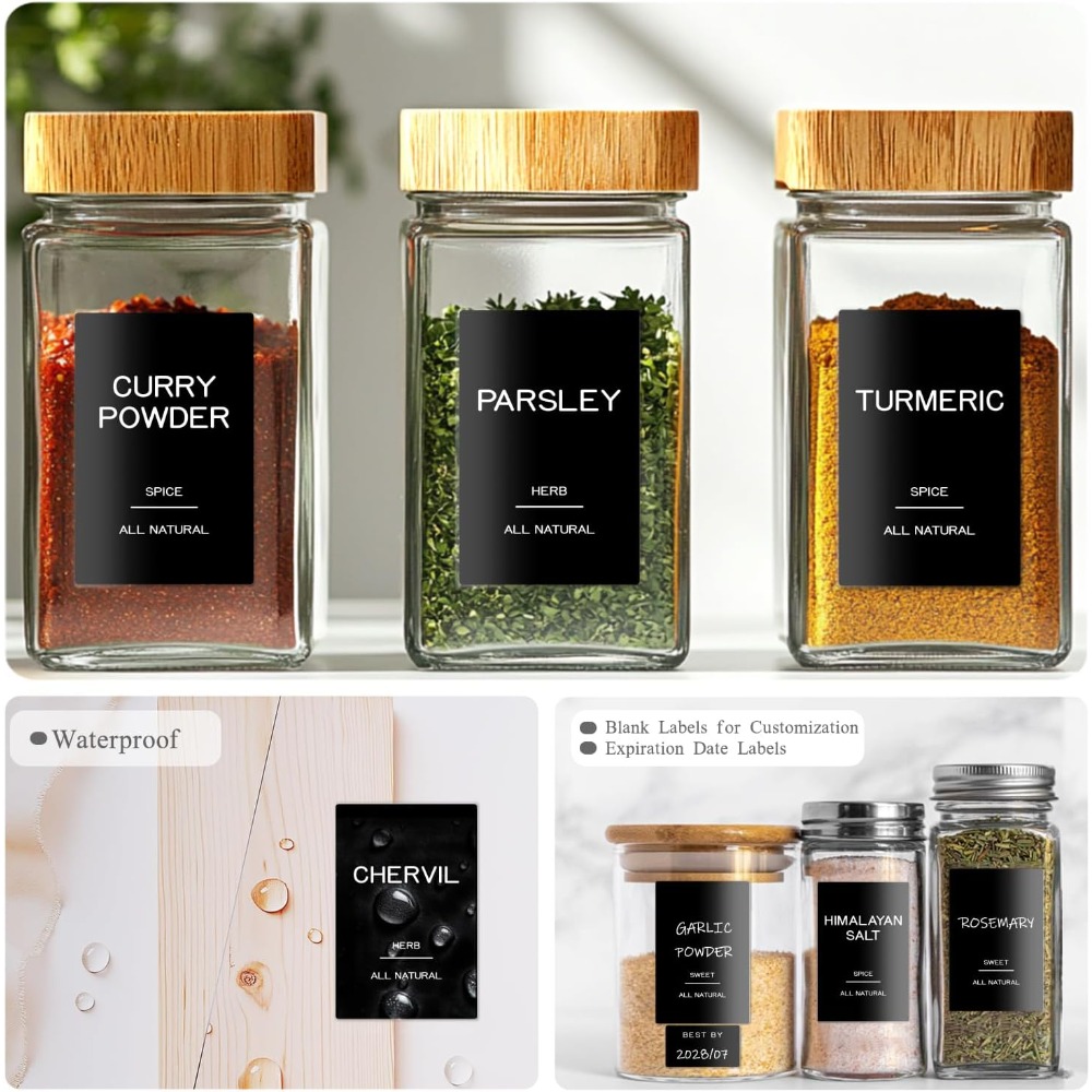 ฉลากติดขวดเครื่องเทศกันน้ำแบบพ - Kitchen.Baking Labels บทวิจารณ์และราคา
