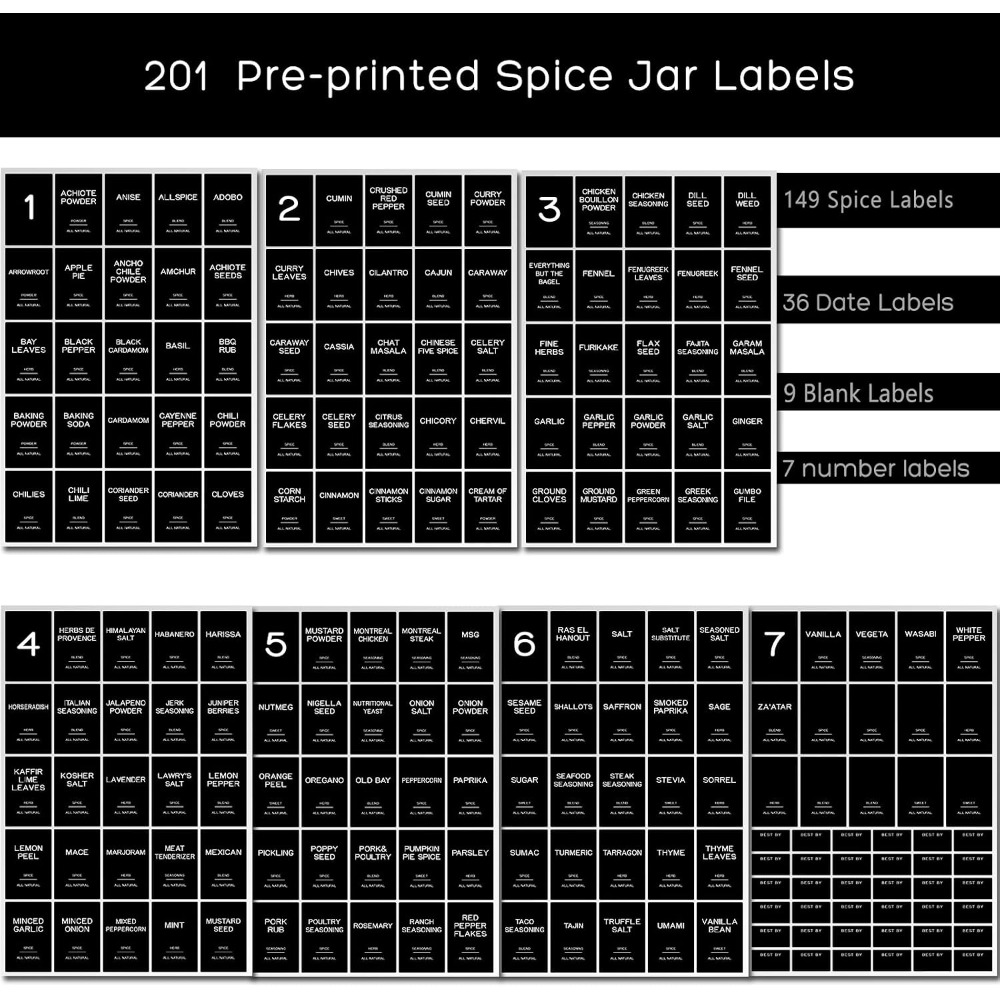 ฉลากติดขวดเครื่องเทศกันน้ำแบบพ - Kitchen.Baking Labels บทวิจารณ์และราคา