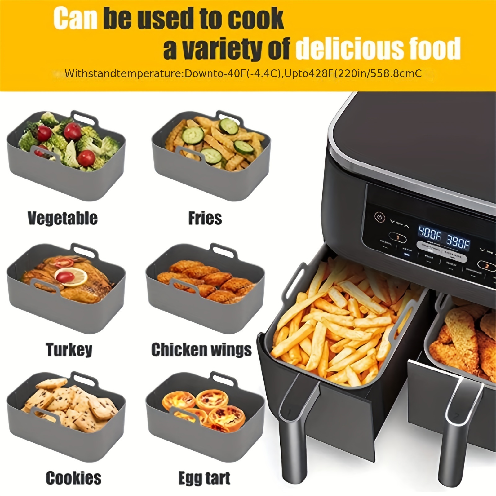 1/2Pcs Air FryerซิลิโคนถาดReus - Kitchen Baking Tray บทวิจารณ์และราคา