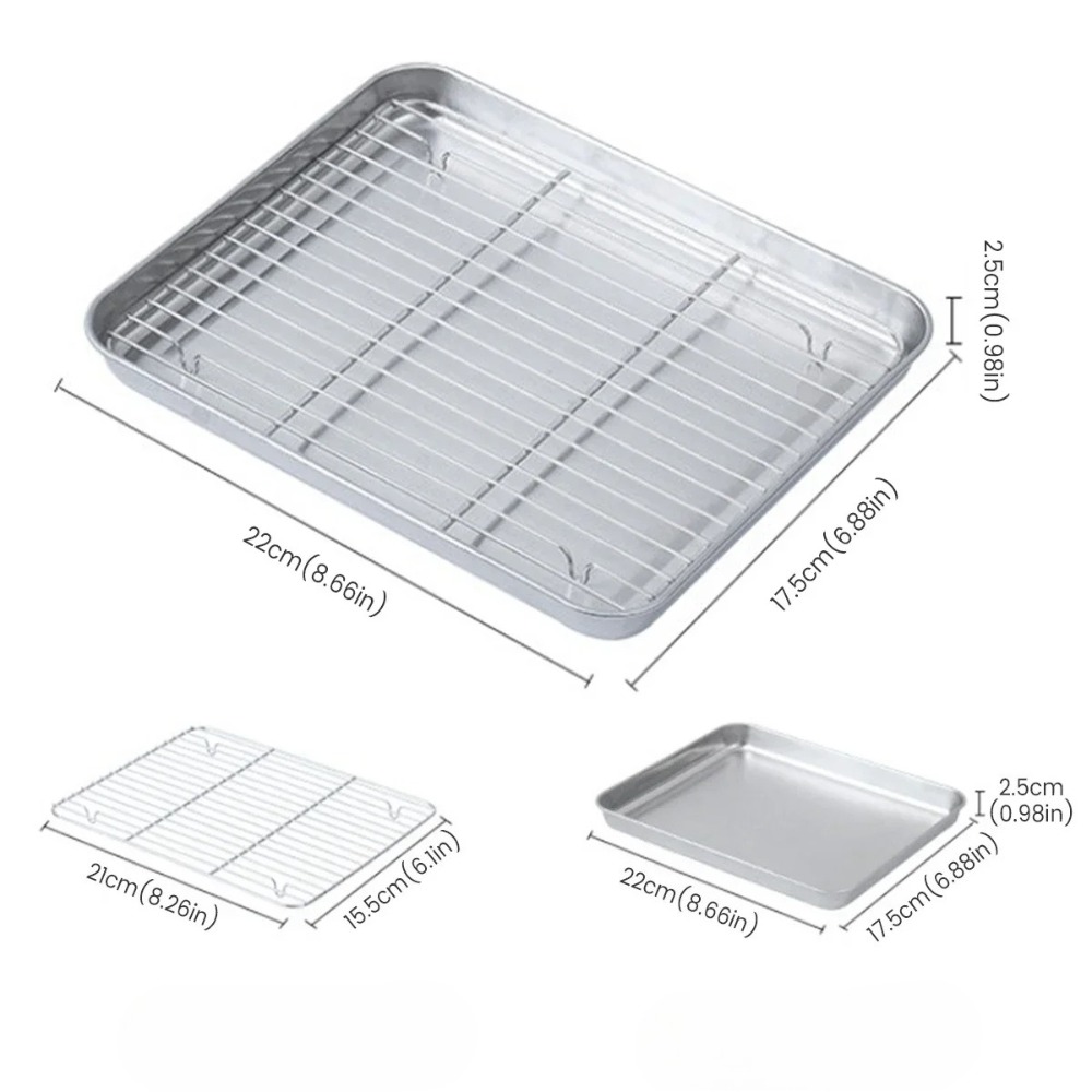 ถาดอบสแตนเลสพร้อมตะแกรงลวด ถาด - Cooling Rack Wire บทวิจารณ์และราคา