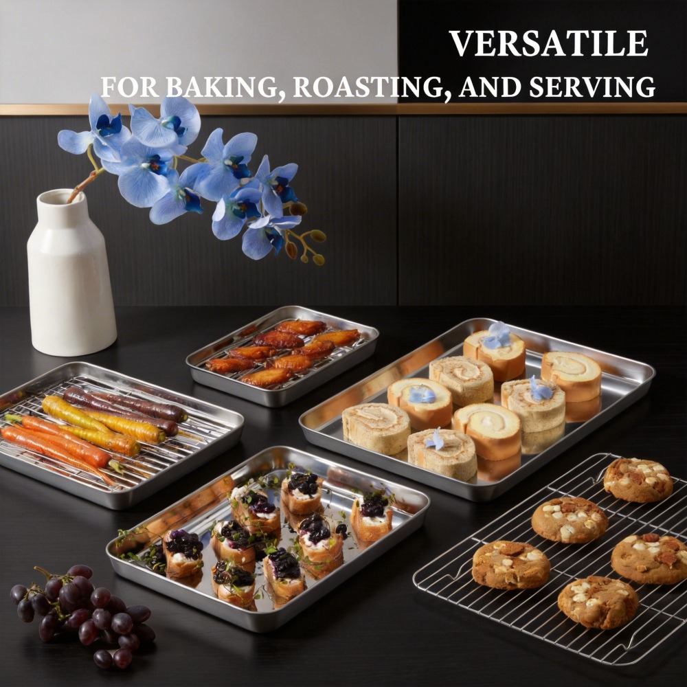 ถาดอบสแตนเลสพร้อมตะแกรงลวด ถาด - Cooling Rack Wire บทวิจารณ์และราคา