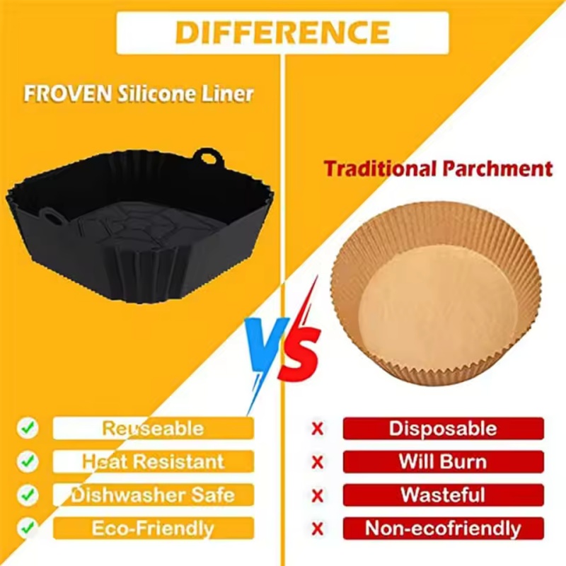 1 PC ซิลิโคน Air Fryer หม้อถาด - Kitchen Baking Tray บทวิจารณ์และราคา