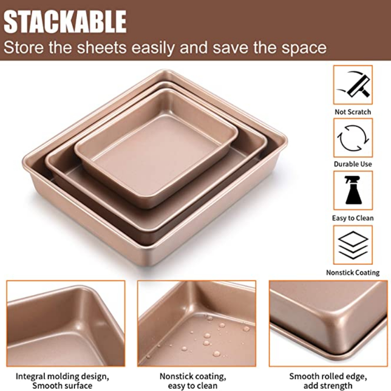 Thicken เหล็กคาร์บอน Golden ถา - Springform Pan Set บทวิจารณ์และราคา