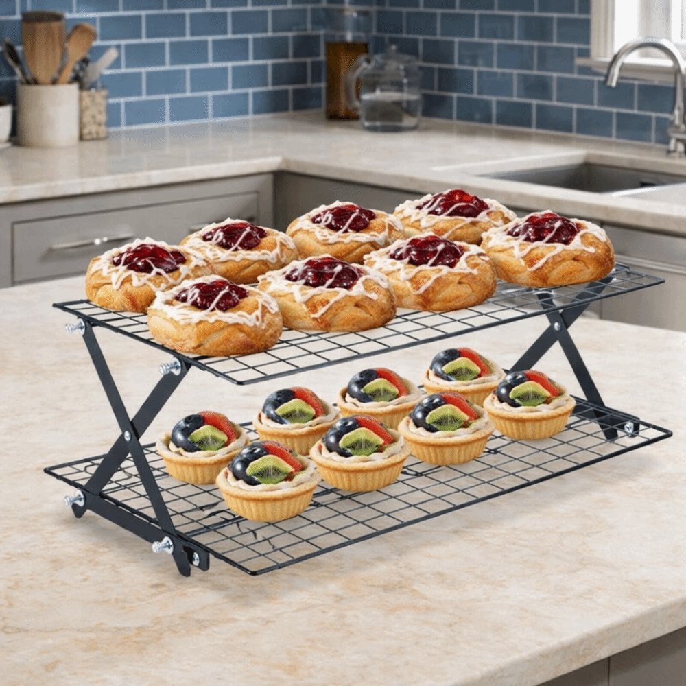 ตะแกรงย่างแบบพับได้หลายชั้น พก - Cooling Rack Wire บทวิจารณ์และราคา